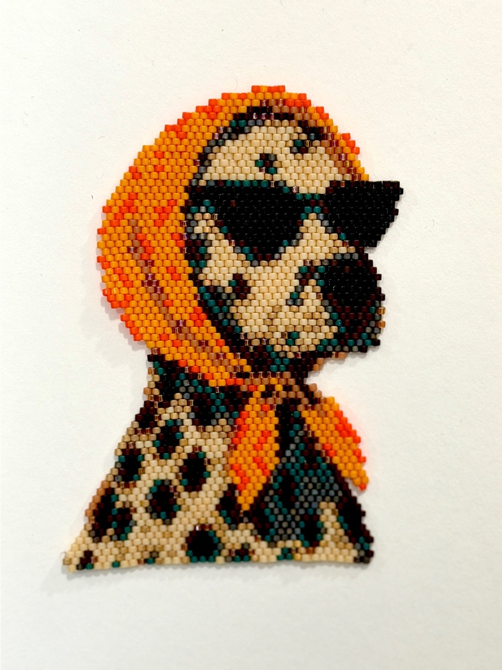 Vintage Framed Dalmatian Bead Art | Handmade Wall Decor - Picture 4 of 7